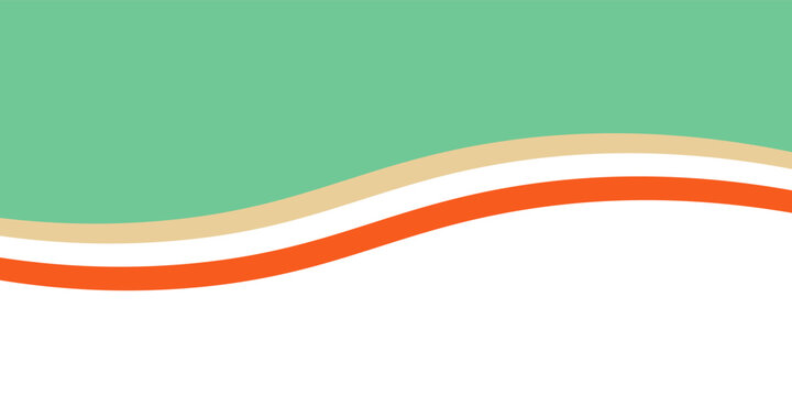 Minimalist Flat Design Wave Background in Mint and Orange