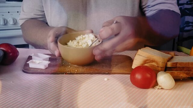 a man is cooking dinner in his kitchen