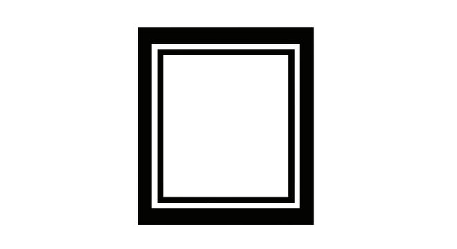 Black and white square frame border.