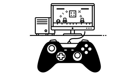 Black video game controller device. © CetakUndangan
