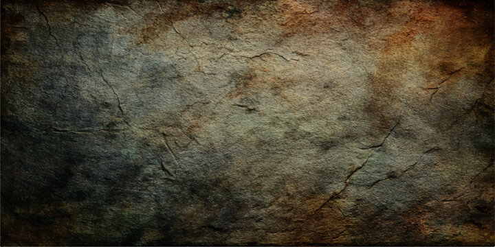 A worn vintage parchment background featuring an aged brown grunge texture with a stained antique paper surface and a dirty retro wall pattern for a distressed art design