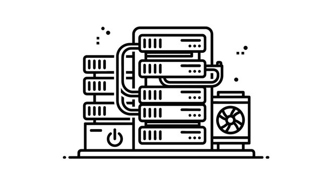 Computer server hardware stack system.