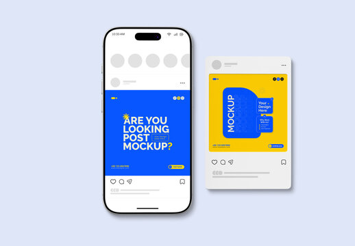 Social Media Post with Smartphone Mockup