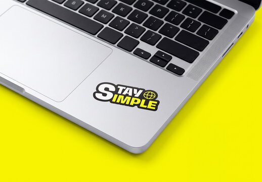 Laptop Sticker Mockup