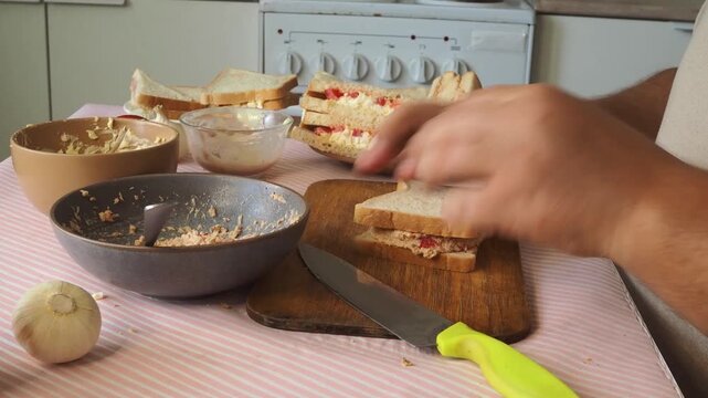 a man is cooking dinner in his kitchen