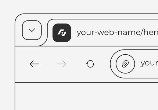 Wireframe Browser Interface Mockup