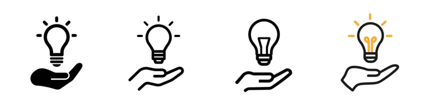Simple light bulb icon png in 3d transparent no background in knowledge and idea concept.