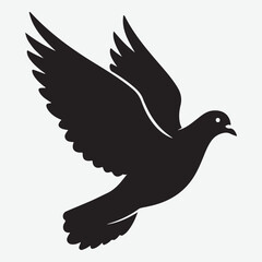 Fototapeta premium Black bird silhouette isolated on white background, graphic resource element, wildlife design vector illustration Flying black bird silhouette isolated on white background, nature graphic resource 