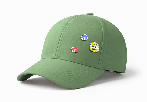 Realistic Green Hat Cap Mockup