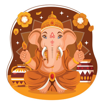 Lord Ganesha Spiritual Illustration