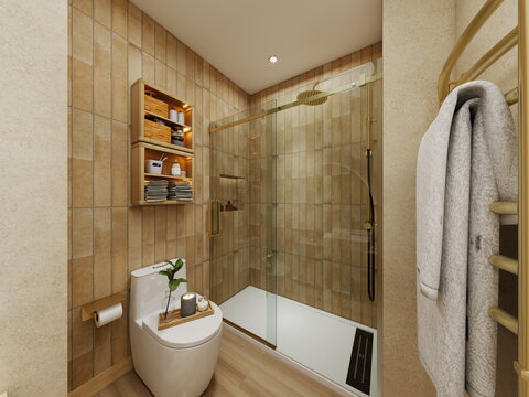 ba&ntilde;o de dise&ntilde;o mediterraneo . peque&ntilde;o ba&ntilde;o 