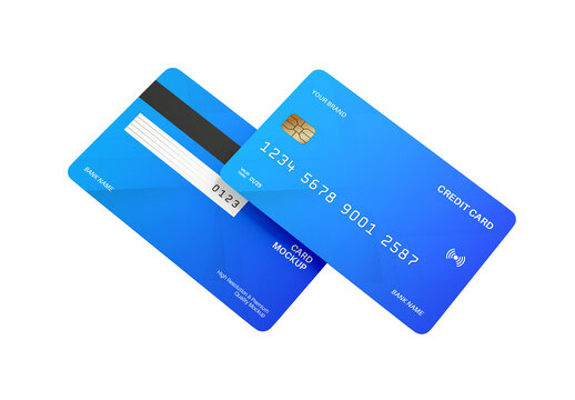 Modern Banking Credit Card Mockup with Front and Back View