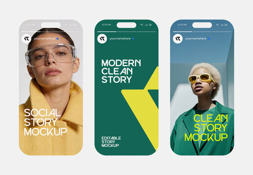 Instagram Story Mockup Set for Modern Social Media Branding