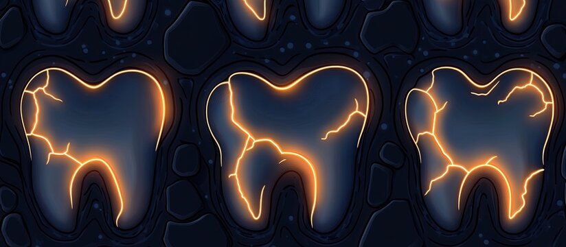 Cracked teeth graphic pattern