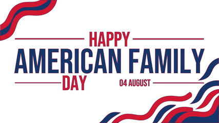 Fototapeta premium American Family Day typography design with classic USA theme illustration