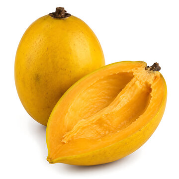 Fresh canistel egg fruit isolated on white background