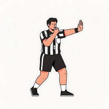 Referee making a call gesture.
