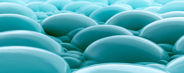 Obraz premium Vibrant Blue and Teal Spheres Forming a Textured Pattern, Illustrating Scientific or Modern Concepts