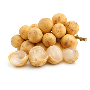 Fresh langsat fruit isolated on white background