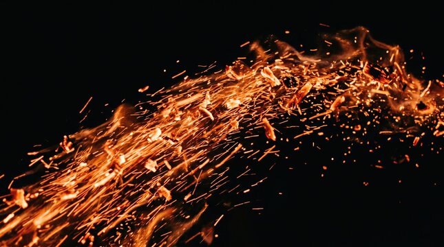 Fire Embers and Sparks Motion Blur Overlay