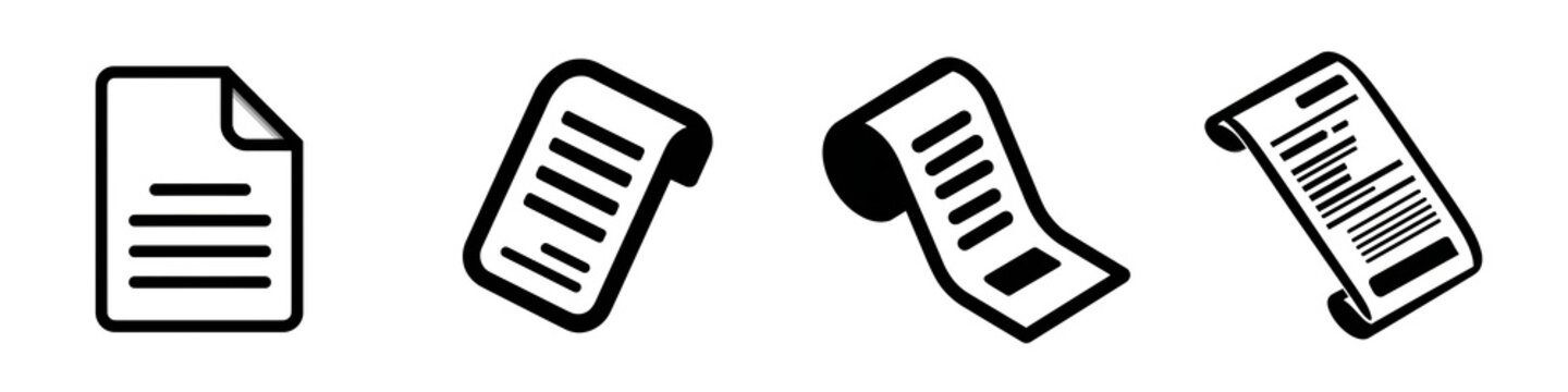 Invoice and bill symbol transparent in png no background for decoration.