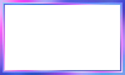 Obraz premium Holographic Gradient Frame Border, Futuristic Neon Rectangle Photo Overlay