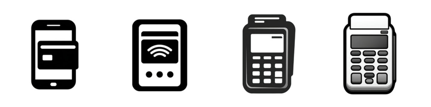 Credit card reader icon white background png transparent cashier concept using for decoration.