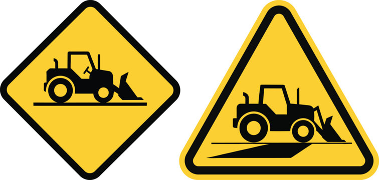 Construction vehicle warning signs loader icon