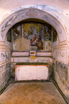 Walking downtown Bacoli, near Naples in southern Italy