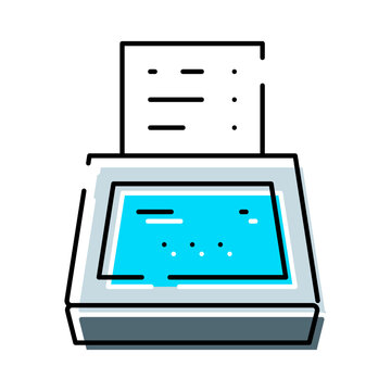 Scanner performing digitization of a document, converting physical information into digital data for modern office workflow, efficiency, and data storage