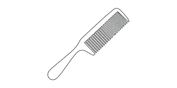 Black outline illustration of a hair comb accessory for grooming and styling hair Vector, illustration