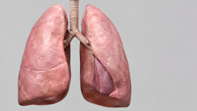 Human Lungs With Diffuse Ground Glass Opacity 3D Medical Render for Pulmonology Education