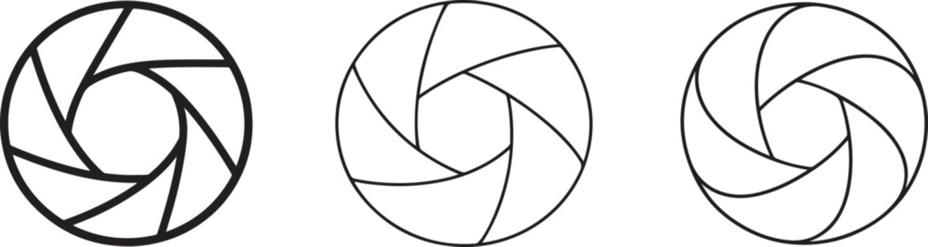 Professional camera shutter aperture icon for photography and media projects