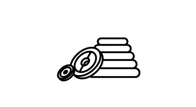 Stack of coins with magnifying glass.