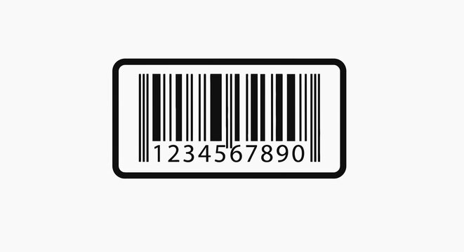 Barcode with numbers on white background.