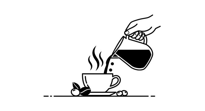 Coffee being poured into cup.