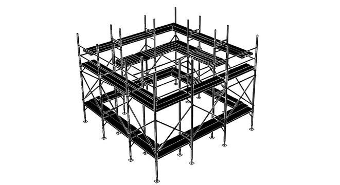 Scaffolding structure for construction sites only.