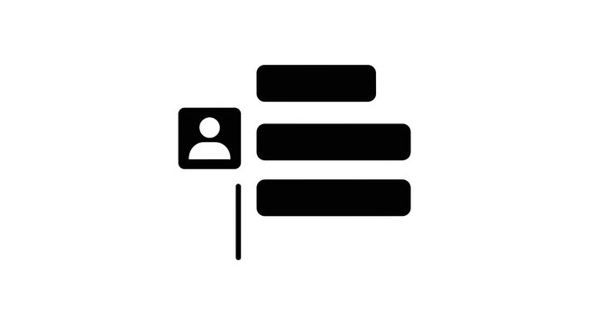 User profile icon with bars.