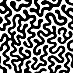 Fototapeta premium Abstract Black and White Doodle Pattern