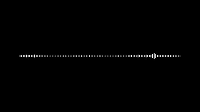 Abstract sound frequency animation featuring glowing waveform bars, seamless music equalizer graphics and futuristic digital audio motion effects on black background. 4k