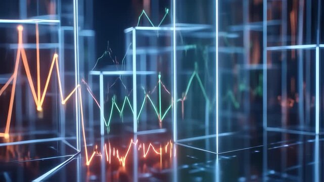 Financial market trends visualized with dynamic graphs