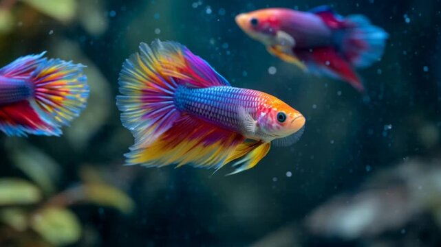 tropical fish swimming in aquarium