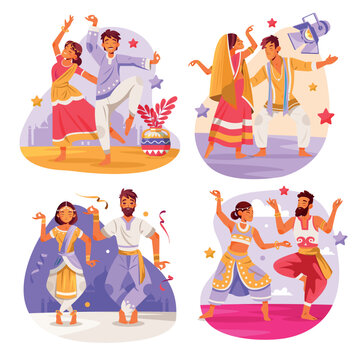 Bollywood Dance Mini Illustrations