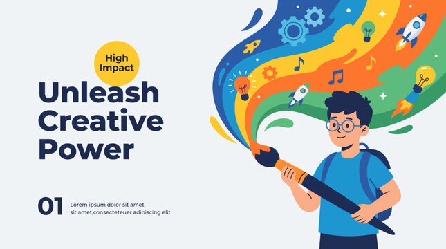 An engaging visual that encourages unleashing creativity through vibrant colors and artistic elements, inspiring individuals to harness their creative potential effectively.
