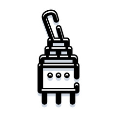 Obraz premium Toggle switch component providing control for electrical circuits, representing power activation, logic, and hardware manipulation in electronic systems