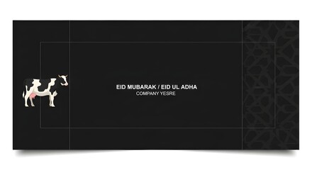 Business card template for greetings featuring cow illustration, business © NISET YESMEN