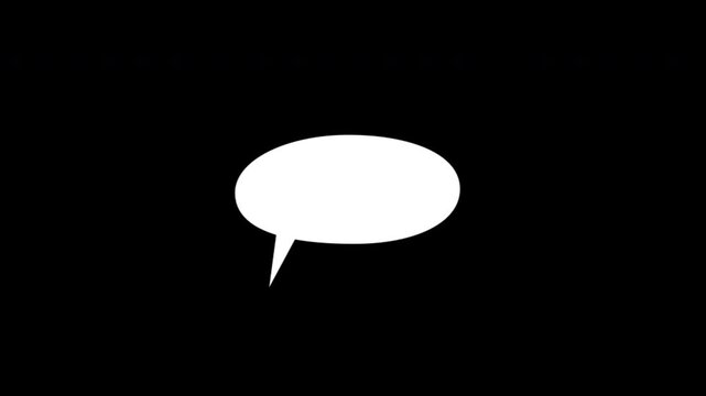 SPEECH BUBLE Animation of several buble models. Simple cloud shaped speech balloon on chroma key background for Explainer Videos