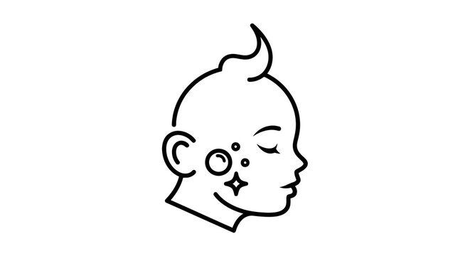 Acne on a childs face.