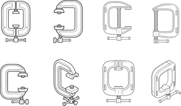 C-clamp and pipe clamp tool designs in various styles and configurations