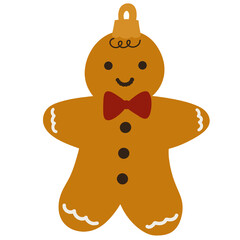 Obraz premium Gingerbread Man Christmas Ornament Illustration
